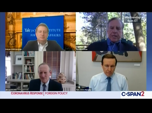 Sen. Murphy Discusses Impacts of Coronavirus with Yale University : CSPAN2 : May 21, 2020 9:17pm-10:09pm EDT