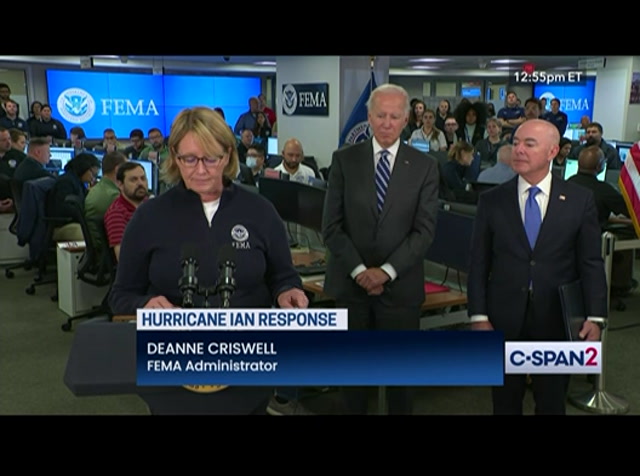 President Biden on Hurricane Ian at FEMA Headquarters : CSPAN2 : September 29, 2022 6:53pm-7:32pm EDT