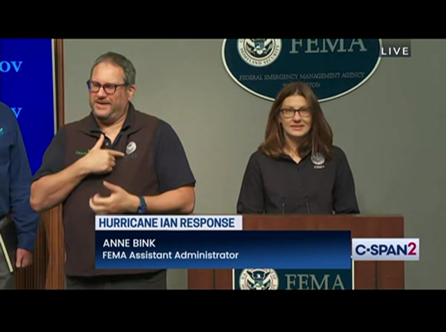 FEMA Holds Briefing on Hurricane Ian : CSPAN2 : September 30, 2022 2:05pm-2:37pm EDT