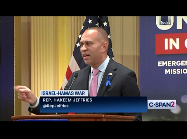 Senate & House Leaders Speak on Support for Israel : CSPAN2 : October 17, 2023 7:47pm-9:36pm EDT