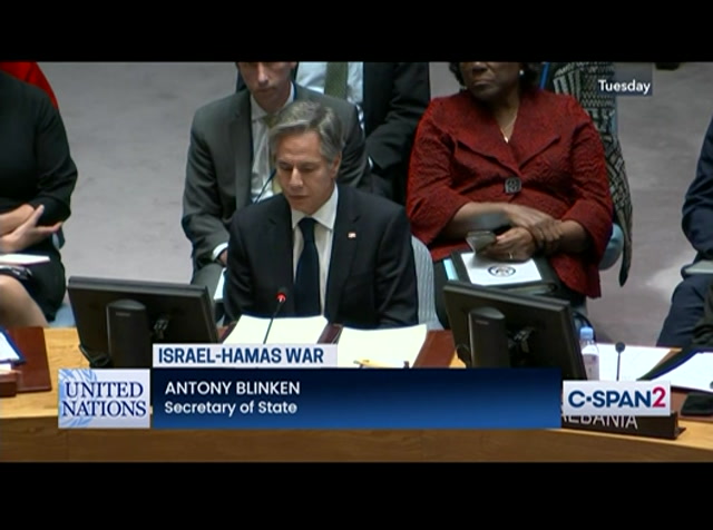 Sec. Blinken Delivers Remarks on Israel-Hamas War at U.N. : CSPAN2 : October 27, 2023 12:30pm-12:46pm EDT