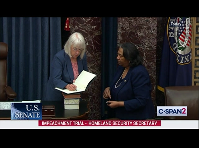 U.S. Senate Opening of DHS Secretary Mayorkas Impeachment Trial : CSPAN2 : April 17, 2024 7:48pm-8:18pm EDT