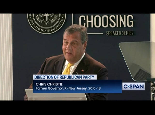 Fmr. New Jersey Gov. Christie Shares His Vision for the GOP : CSPAN : September 21, 2021 3:57am-4:44am EDT