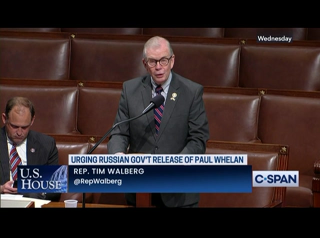 U.S. House of Representatives House Debate on Calling for Russia to Release Paul Whelan : CSPAN : April 30, 2022 1:02pm-1:21pm EDT