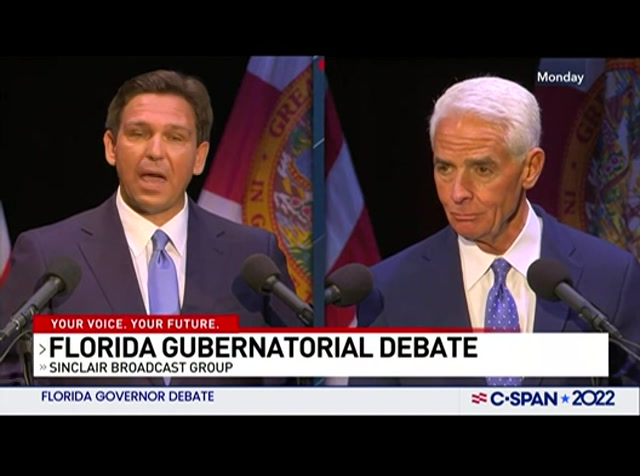 Campaign 2022 Florida Governor Debate : CSPAN : October 25, 2022 8:01pm-9:00pm EDT