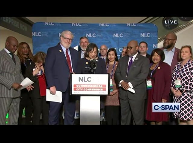 National League of Cities Holds News Conference : CSPAN : March 27, 2023 10:18am-10:37am EDT