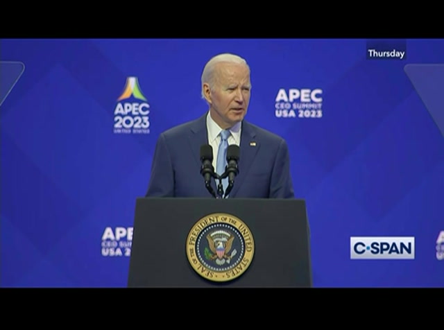 Pres. Biden Delivers Remarks at APEC CEO Summit : CSPAN : November 19, 2023 5:33pm-5:55pm EST