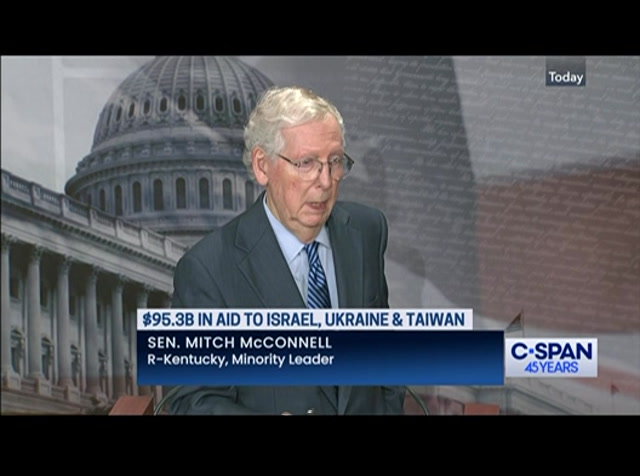 Senate Republican Leader McConnell Holds News Conference on Foreign Aid : CSPAN : April 23, 2024 5:49pm-6:18pm EDT
