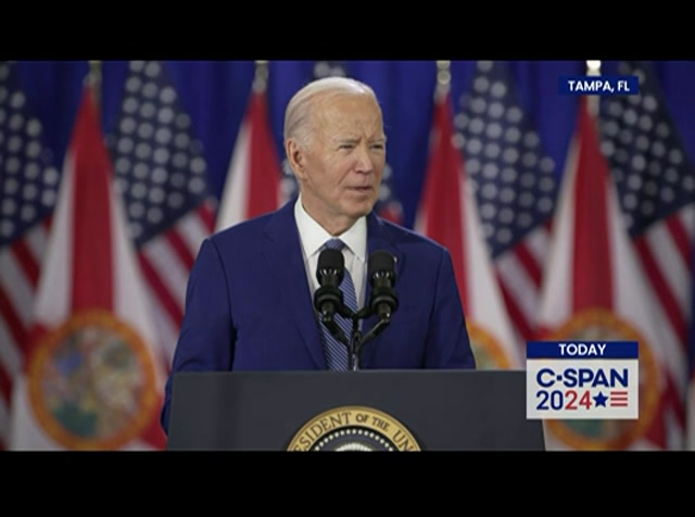 Campaign 2024 President Biden Campaigns in Tampa, FL Part 1 : CSPAN : April 23, 2024 6:18pm-6:35pm EDT