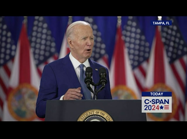 Campaign 2024 President Biden Campaigns in Tampa, FL Part 1 : CSPAN : April 23, 2024 6:18pm-6:35pm EDT