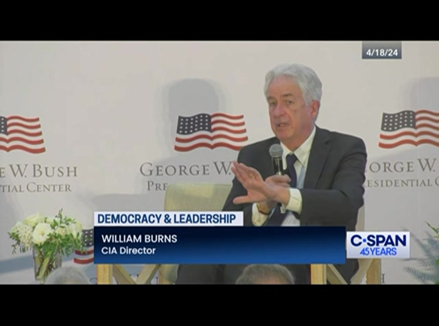 CIA Director Discusses Democracy and U.S. Leadership : CSPAN : April 23, 2024 7:18pm-8:00pm EDT