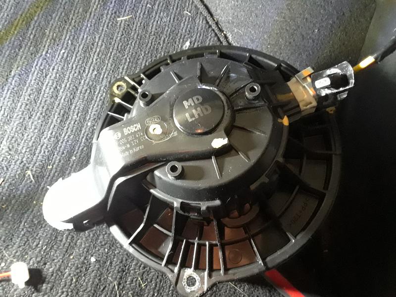Motor with the electrical plug still attached