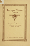 Genesee Valley fruits an address delivered at the November corporation dinner of the Rochester chamber of commerce Raymond A. (Raymond Allen) Pearson 1873-1939