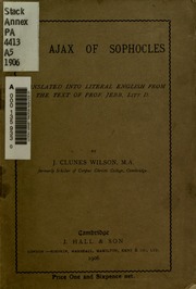 Cover of edition ajaxofsophocles00sophiala