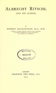 Cover of edition albrechtritschl00mackuoft