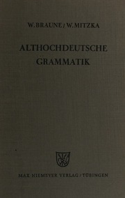 Cover of edition althochdeutscheg0000unse
