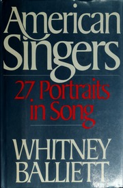 Cover of edition americansingerst00ball