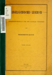 Cover of edition angelsachsisches00klug