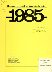 Cover of edition annualreport1985bost