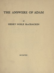 Cover of edition answereofadam00maccuoft