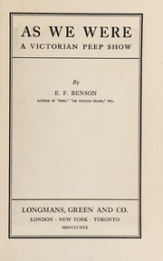 Cover of edition aswewerevictoria0000bens