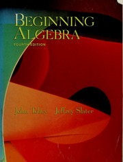 Cover of edition beginningalgebra00tobe