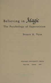 Cover of edition believinginmagic0000vyse_p9o3