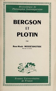 Cover of edition bergsonetplotin0000moss