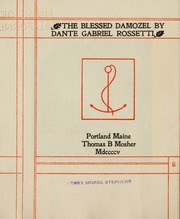 Cover of edition blesseddamozelby00rossrich