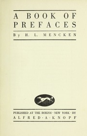 Cover of edition bookofprefaces00menc