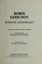 Cover of edition borisgodunovoper00muss