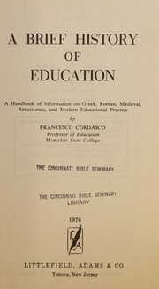 Cover of edition briefhistoryofed0000cord