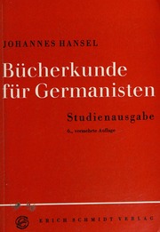 Cover of edition bucherkundefurge0000hans