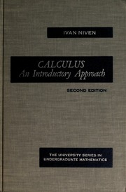 Cover of edition calculusintroduc00nive