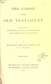 Cover of edition canonoftheoldtes00ryleuoft