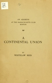 Cover of edition continentalunion00reid
