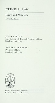 Cover of edition criminallawcases00kapl