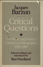 Cover of edition criticalquestion00barz