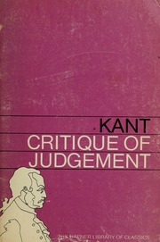 Cover of edition critiqueofjudgme00kant