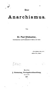 Cover of edition deranarchismus00eltzgoog