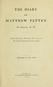 Cover of edition diaryofmatthewpa00pattrich