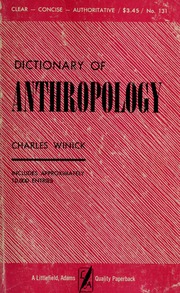 Cover of edition dictionaryofanth00wini