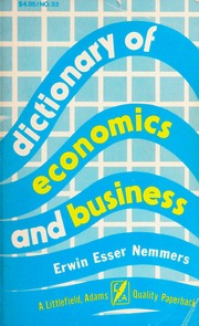 Cover of edition dictionaryofecon00nemm_0