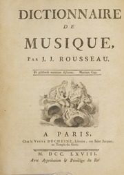Cover of edition dictionmusique1768rousuoft