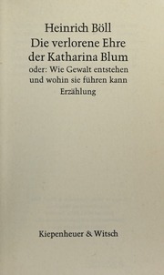 Cover of edition dieverloreneehre0000boll