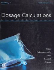 Cover of edition dosagecalculatio0000pick_q2d4
