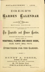 Cover of edition dreersgardencale1881henr