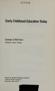 Cover of edition earlychildhooded0000morr