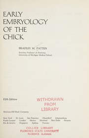Cover of edition earlyembryologyo0000patt