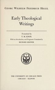 Cover of edition earlytheological0000hege